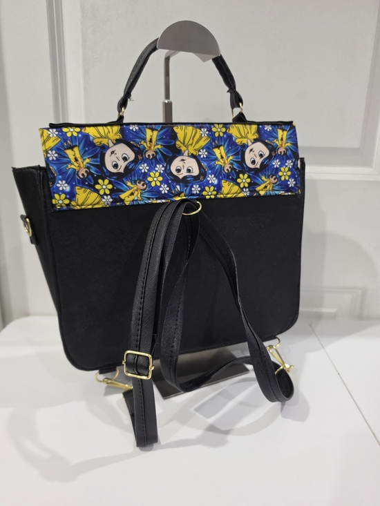 Blue & Yellow Printed Satchel Bag main image 4